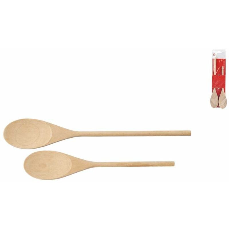 foto del prodotto home set 2 cucchiai in legno di faggio naturale 25 30 cm