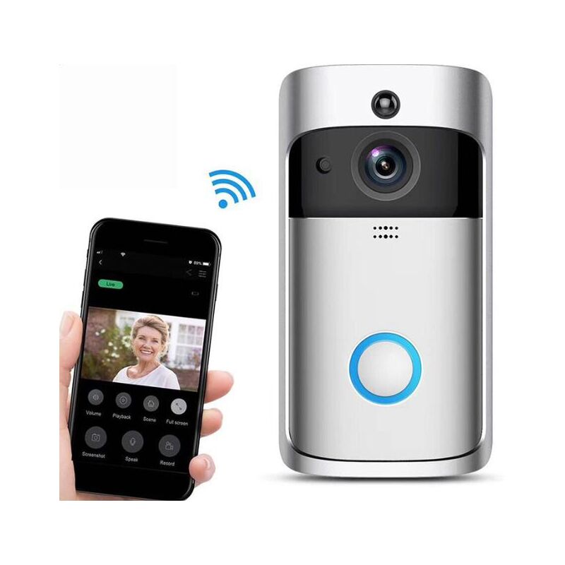 foto del prodotto home smart wifi campanello visivo v5 campanello visivo senza fili citofono telefono cellulare videocitofono con monitoraggio remoto
