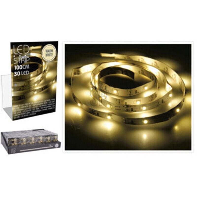 foto del prodotto home styling - striscia led luce bianca calda ax5-322610 a batterie 3xaa 1,5v batterie non incluse 1m basics