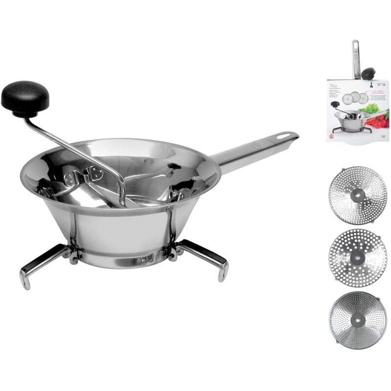foto del prodotto home trio passaverdura con 3 dischi, acciaio inox, 20 cm