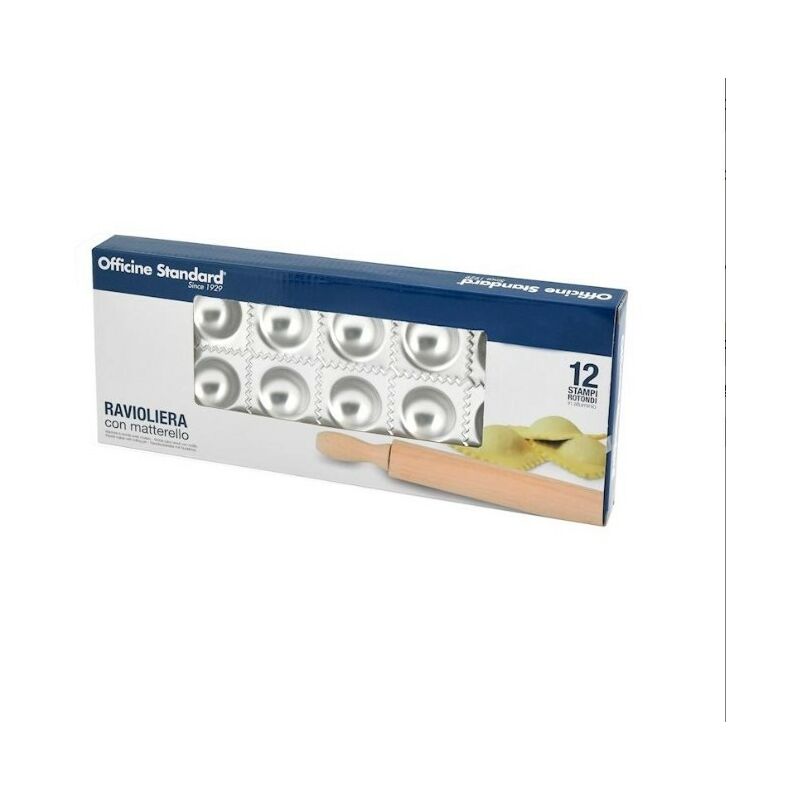 foto del prodotto homegarden officina standard stampo per 12 ravioli tondi con matterello