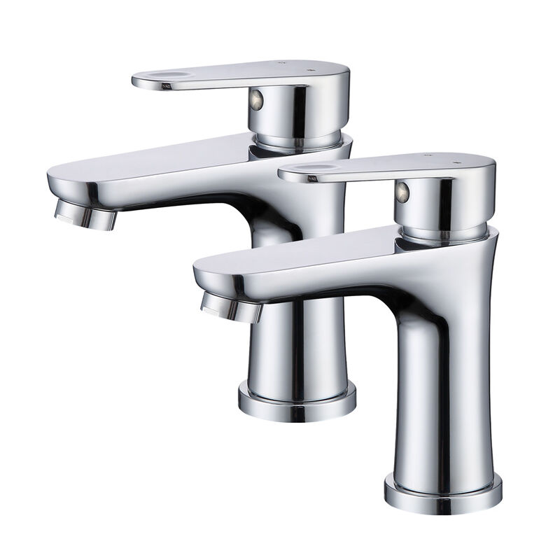foto del prodotto homelody 2pcs rubinetto del bagno miscelatore per lavabo a due vie per bagno rubinetto per lavabo in acciaio inossidabile rubinetto per lavabo
