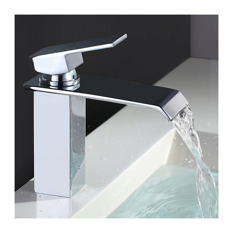 foto del prodotto homelody rubinetto bagno design moderno a cascata miscelatore monocomando ottone cromato