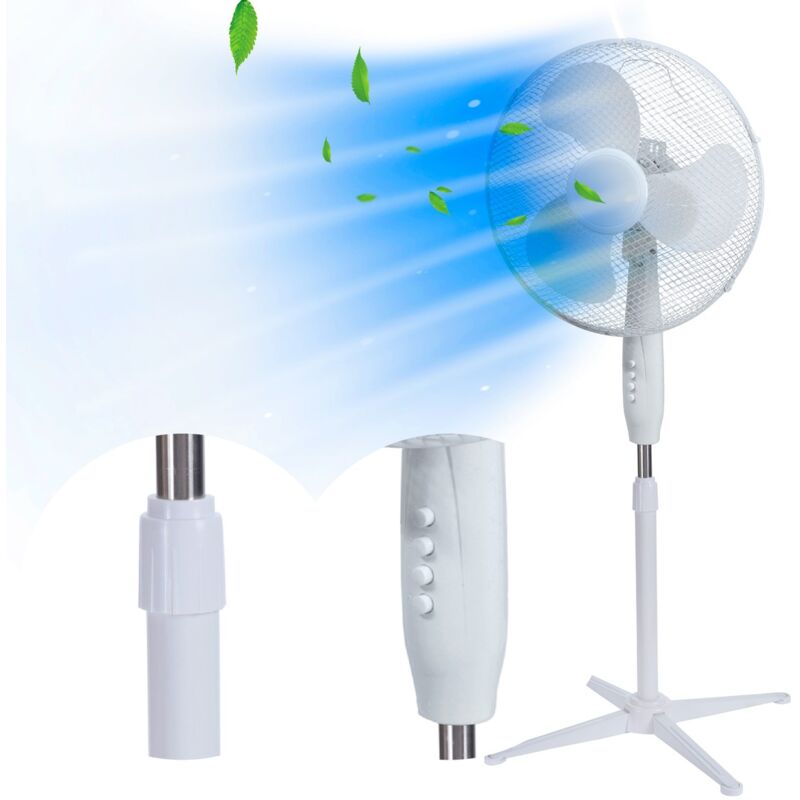 foto del prodotto homely extralink ventilatore de in piedi, 3 pale, 3 livelli de velocit , oscillante, ventilatore potente conregolazione dell angolo deinclinazione,