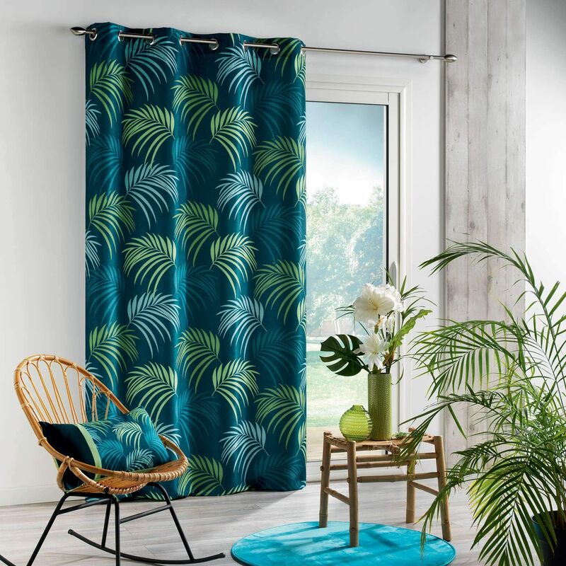 foto del prodotto homemaison - douceur d'int rieur 1 tenda con occhielli, blu vegetale, 140 x 260 cm