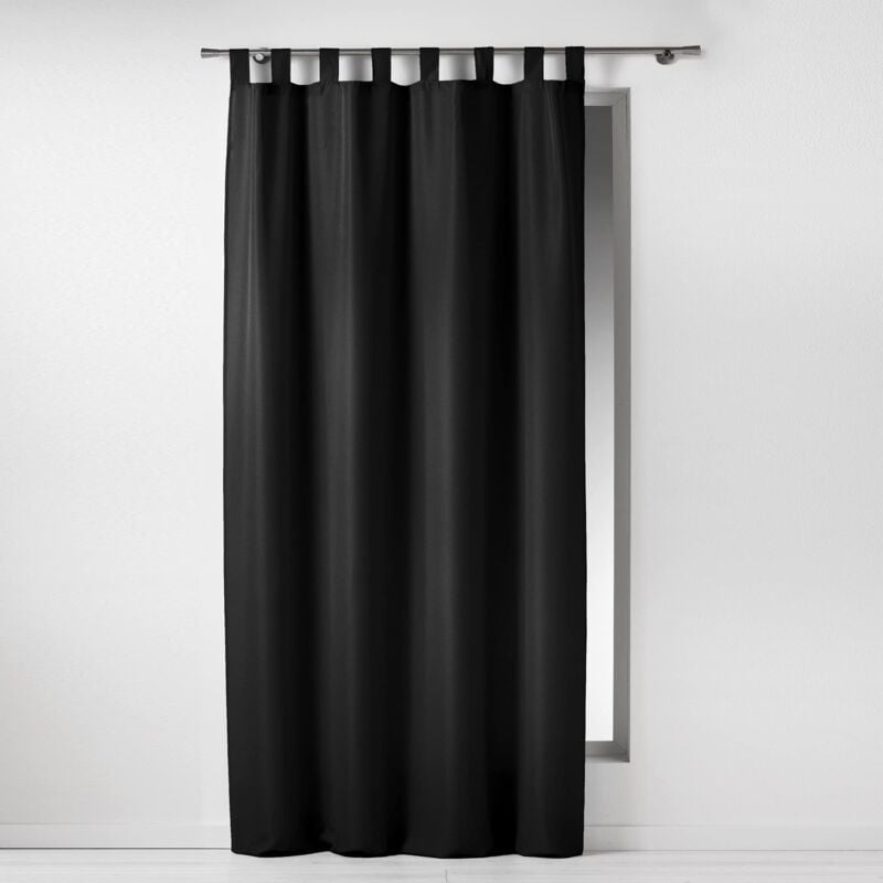foto del prodotto homemaison douceur d int rieur 1600832, tenda con passanti , 140 x 260 cm , essentiel , poliestere unito , nero