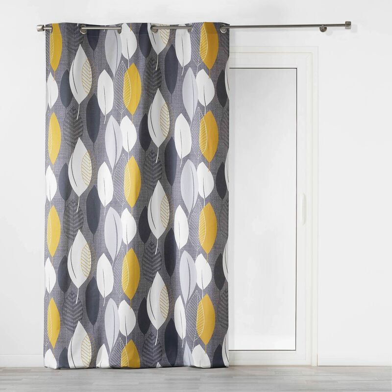 foto del prodotto homemaison douceur d int rieur tenda a occhielli in cotone, cotone, giallo, 140x240 cm