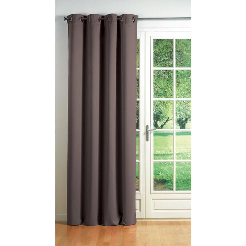 foto del prodotto homemaison douceur d int rieur tenda con occhielli , cocoon , coprente unito , marrone taupe , 140 x 260 cm