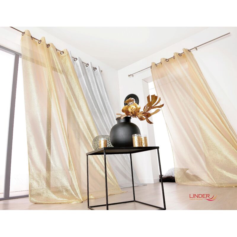 foto del prodotto homemaison linder tenda con occhielli poliestere poliammide 145 x 240 cm, poliestere, oro, 145 x 240 cm