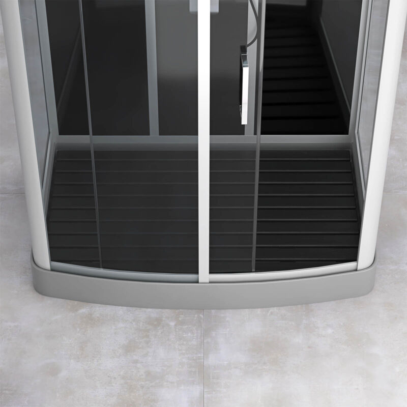 foto del prodotto homemaison pedana in legno composito grigio per cabina rettangolare dimensioni 130 x 76 cm