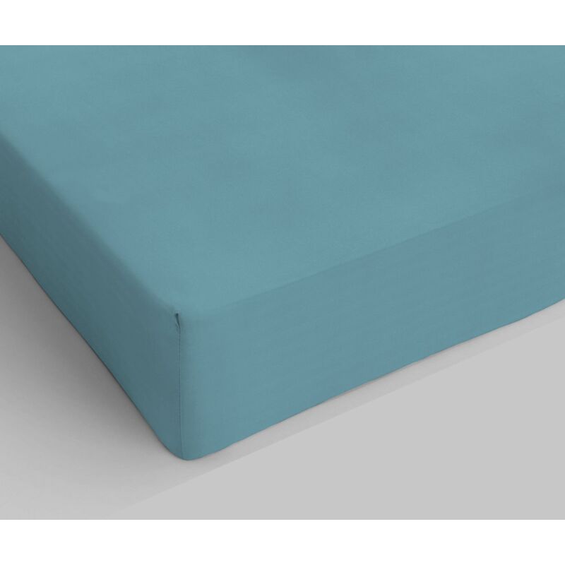 foto del prodotto homemania italian bed linen lenzuolo sotto con angoli max color, lino, ottanio, 1 posto e mezzo francese