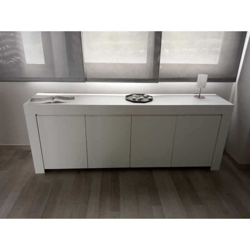 foto del prodotto homemania madia 4 ante linea clear in bianco opaco