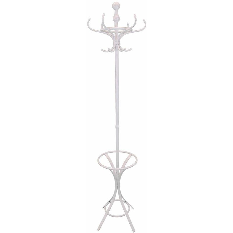 foto del prodotto homeness appendiabiti da terra in acciaio effetto shabby chic bianco antico sara