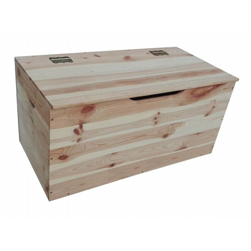 foto del prodotto homeness baule cassapanca in legno di pino 100 cm arredo e sistemazione