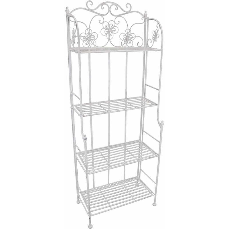 foto del prodotto homeness scaffale tag re 4 piani richiudibile in acciaio margherita white