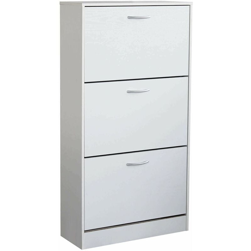 immagine 0 del prodotto homeness scarpiera da interno a 3 ante in legno con doppio scomparto flora white