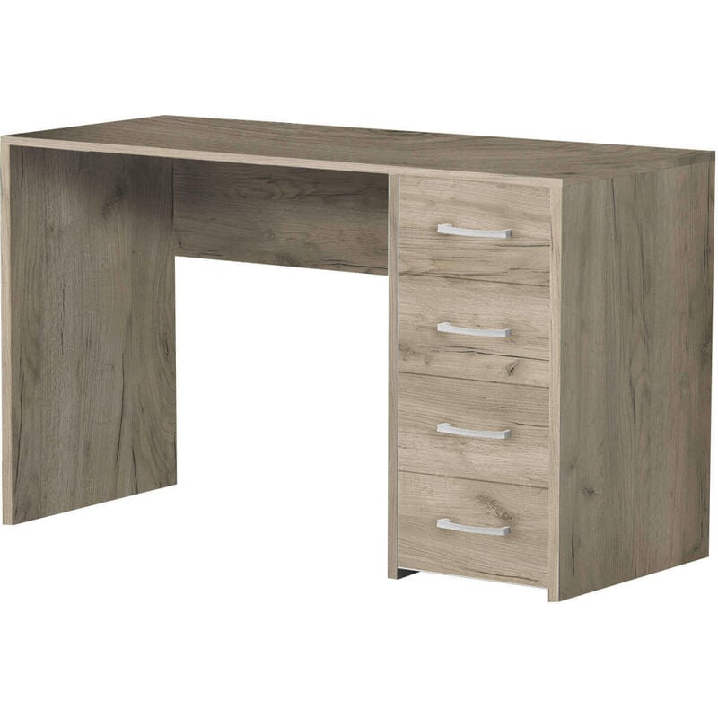 foto del prodotto homeness scrivania porta pc in legno nobilitato con 4 cassetti cuba burlywood