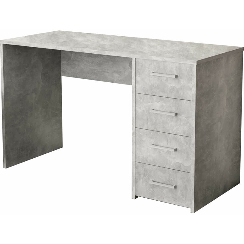 foto del prodotto homeness scrivania porta pc in legno nobilitato con 4 cassetti cuba grey