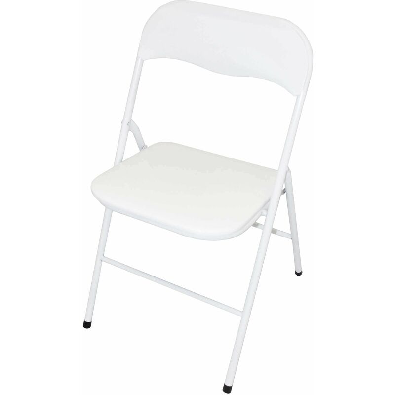 foto del prodotto homeness sedia pieghevole da interno o esterno in acciaio con seduta e schienale in pvc imbottito closy white