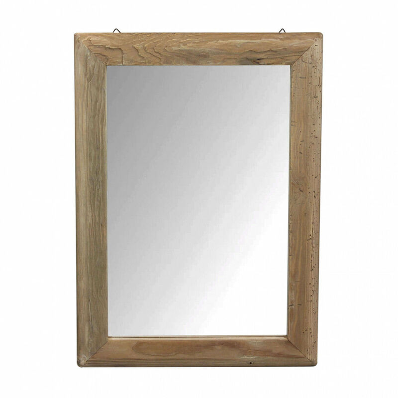foto del prodotto homeness specchio da parete rettangolare 50x70 cm con cornice in legno di pino