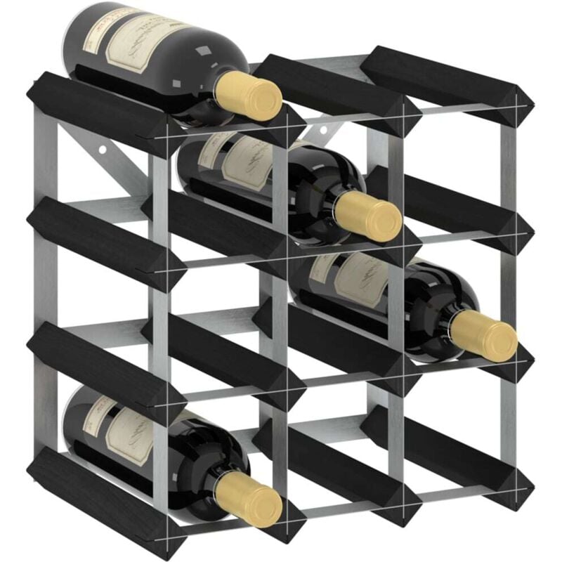 foto del prodotto hommoo furniture limited portavini da 12 bottiglie nero in legno