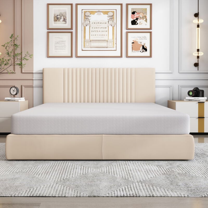 foto del prodotto hommoo materasso 140 x 200 cm, copriletto con particelle e manici antiscivolo, traspirante e resistente, durezza h3