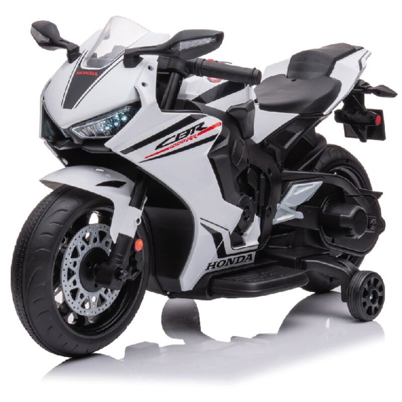 foto del prodotto honda moto elettrica a batteria 12 v cbr 1000 rr bianca per bambino