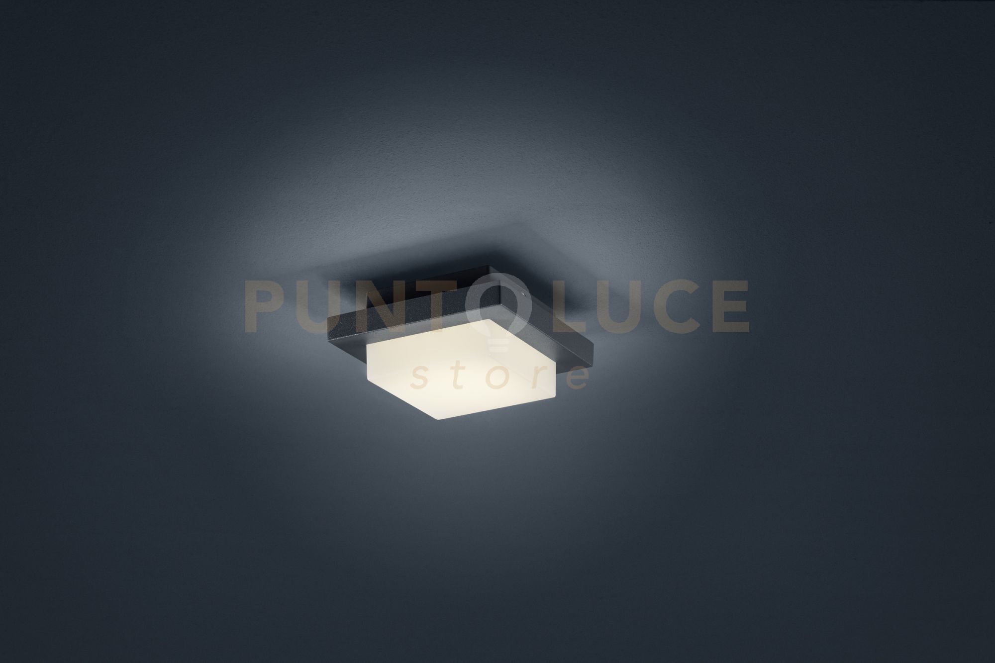 foto del prodotto hondo applique plafoniera led quadrata antracite cm.14x14cm 3000k 330lm 3,5w