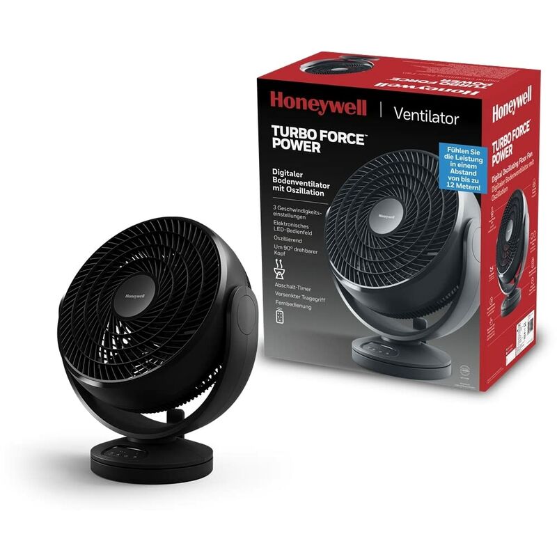 foto del prodotto honeywell ventilatore digitale oscillante turbo force personale per uso domestico o in ufficio comando a distanza comandi led elettronici 3