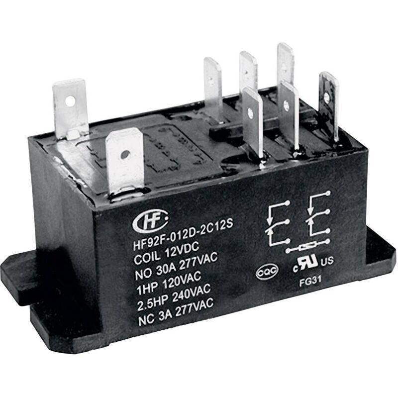 foto del prodotto hongfa hf92f 012d 2a21s rel ad innesto 12 v dc 30 a 2 na 1 pz.