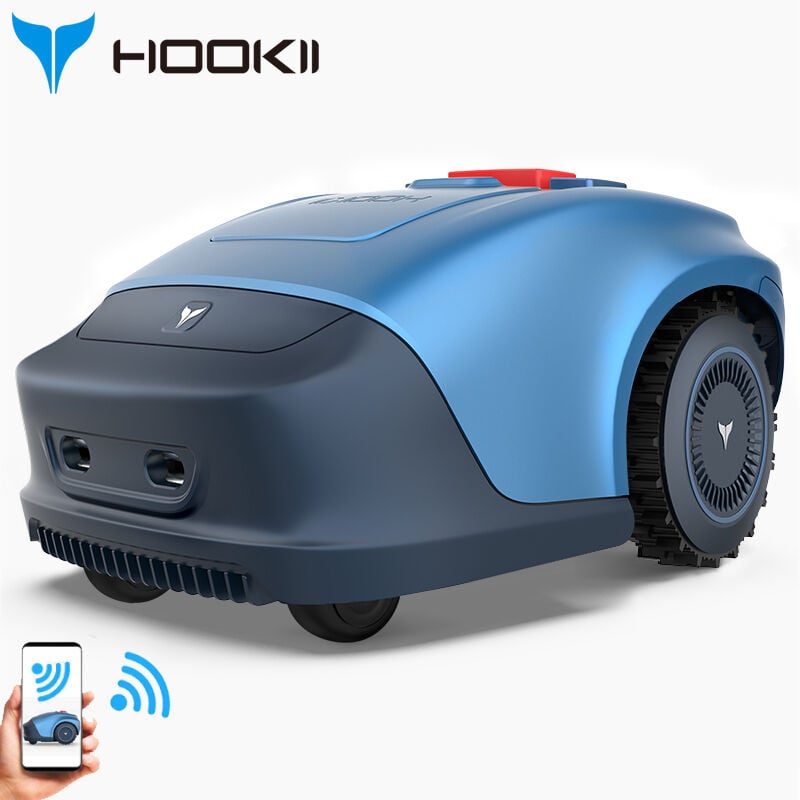 foto del prodotto hookii robot tosaerba per giardini fino a 1000m , taglio parallelo, ritaglio e ricarica automatica, bluetooth wifi