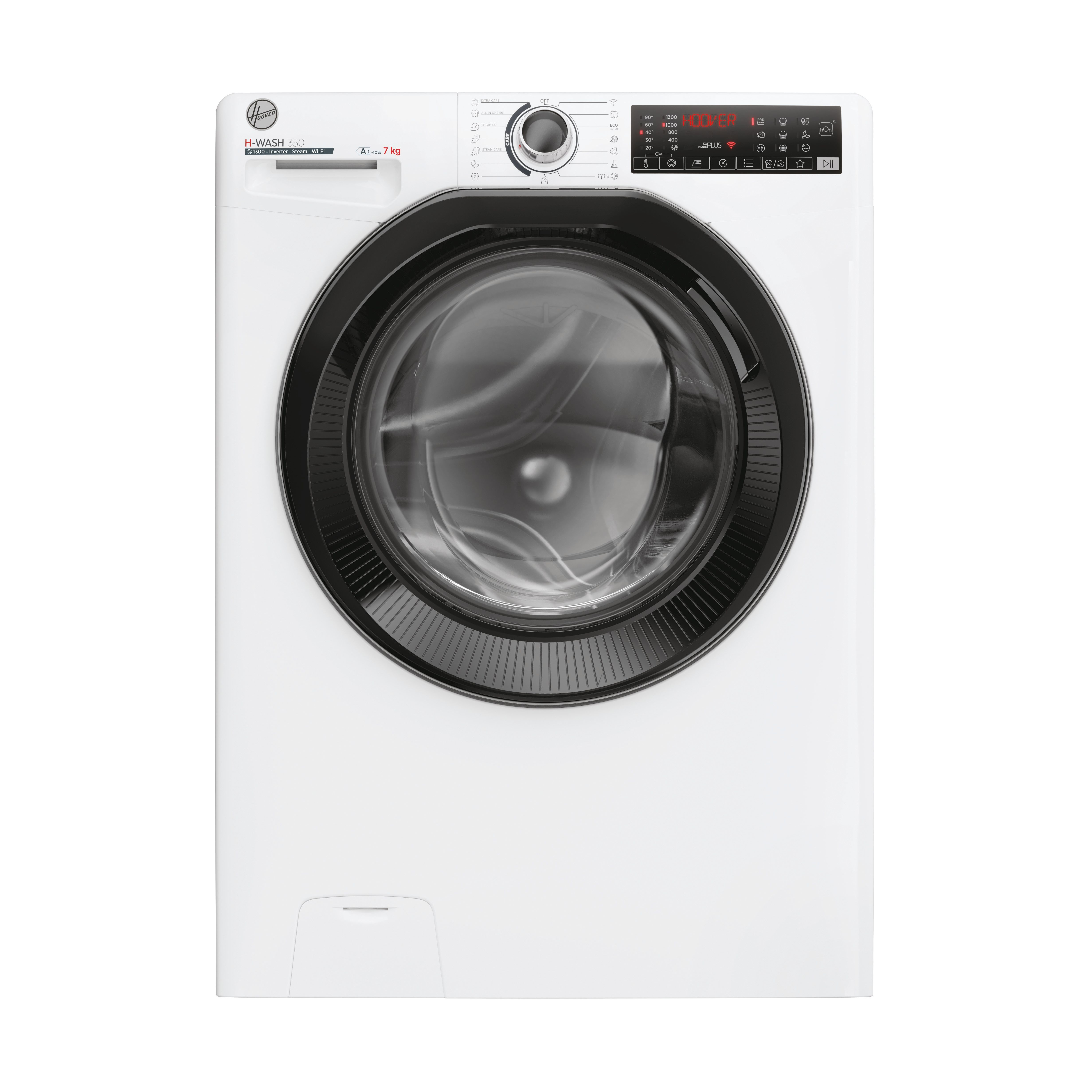 foto del prodotto hoover h-wash 350 lavatrice slim 7kg, classe a-10%, 1300 giri, bianco, h3wps4376tamb6-s