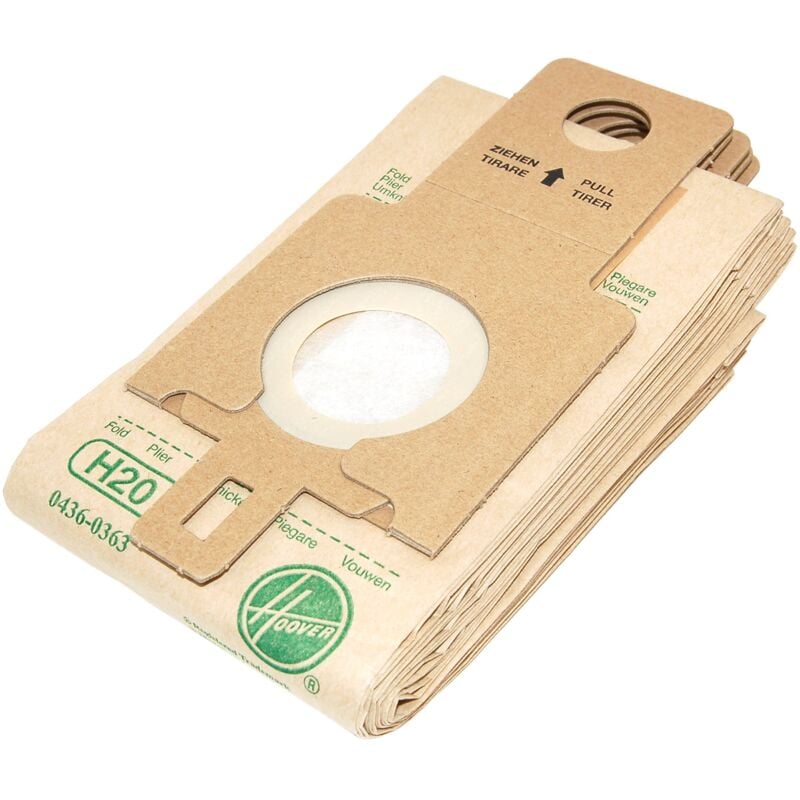 foto del prodotto hoover h20 sacchetti per battitappeto, originali, in carta, anti odore, extra filtranti, compatibili con battitappeto pure power, 5 pezzi