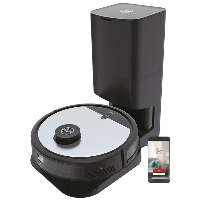 foto del prodotto hoover hg5 pro robot aspirapolvere con mappatura wi fi e 5 modalita di pulizia dotato di spazzole xl e laterali in grigio