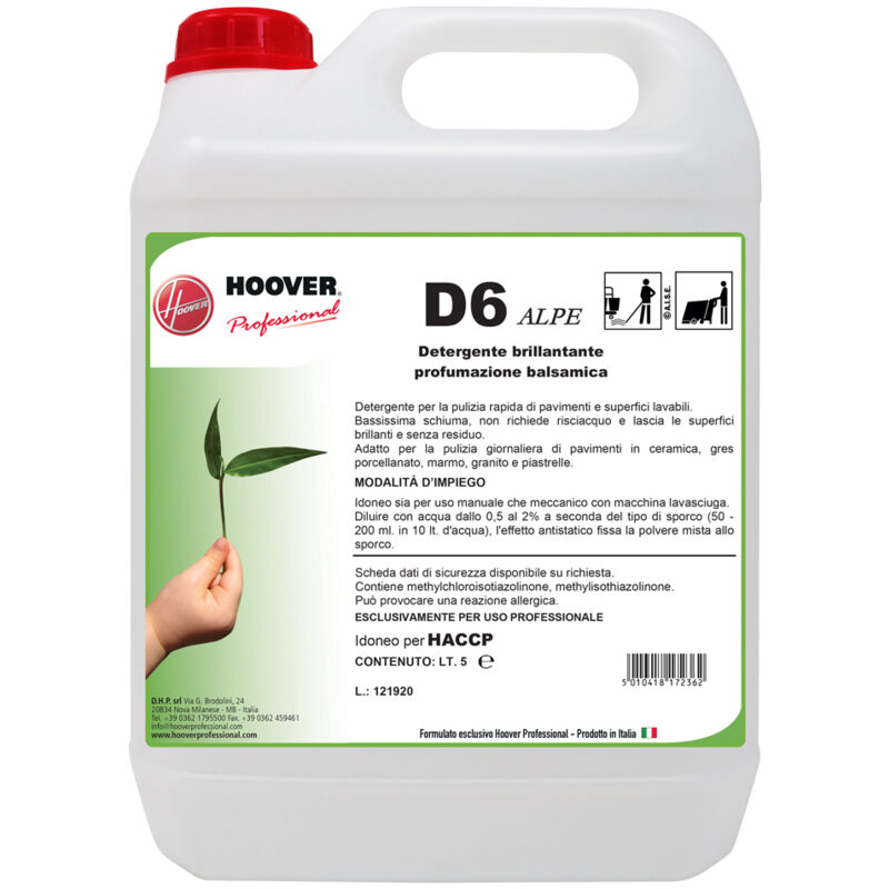 foto del prodotto hoover professional - d6 alpe detergente brillantante