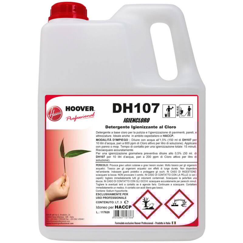 foto del prodotto hoover professional - dh107 igiencloro detergente igienizzante
