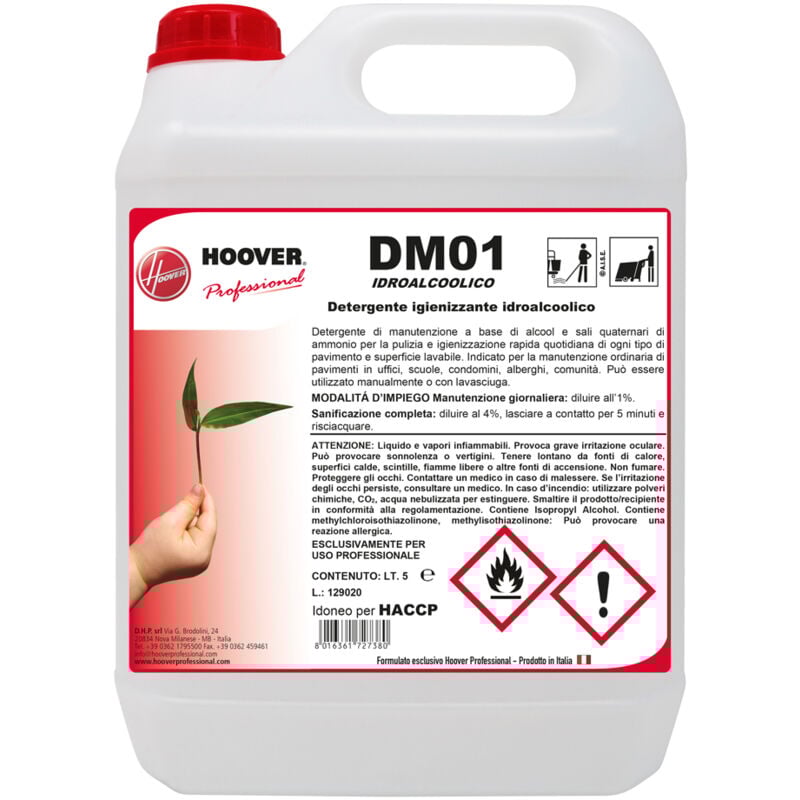 foto del prodotto hoover professional dm01 idroalcoolico detergente igienizzante