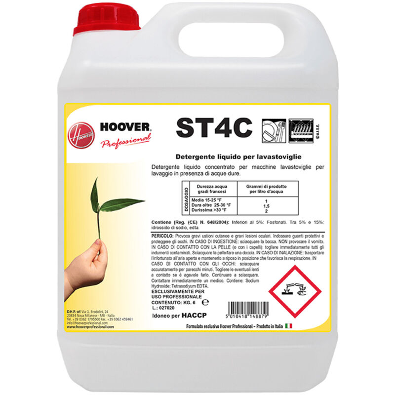 foto del prodotto hoover professional st4c detersivo liquido per lavastoviglie