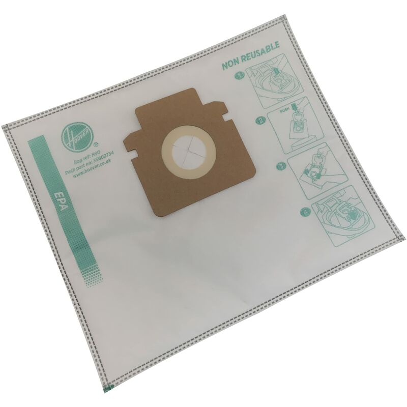 foto del prodotto hoover sacchi xl per aspirapolvere h90, originali, in microfibra, epa puro, antiodore, filtraggio extra, compatibili con h energy 300, 4 pezzi