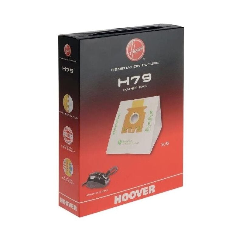 foto del prodotto hoover set di 5 sacchetti di carta h79 per 35601745 aspirapolvere
