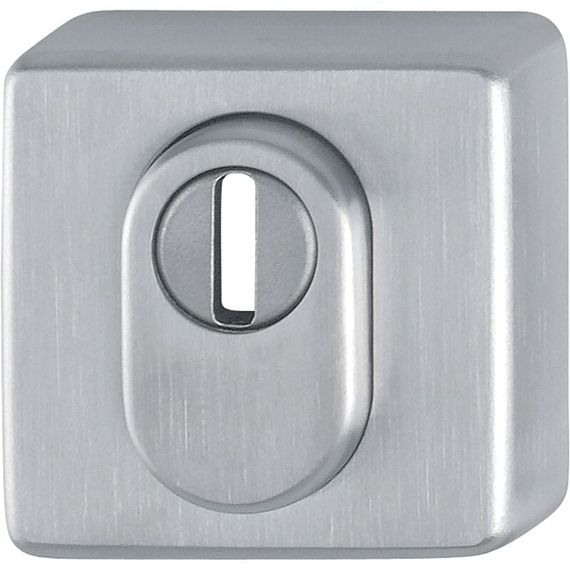 foto del prodotto hoppe 11537358 rosone angolare con foro pz cilindro profilato porta di casa con protezione antitrazione 52 x 52 x 8 mm acciaio inox, argento opaco