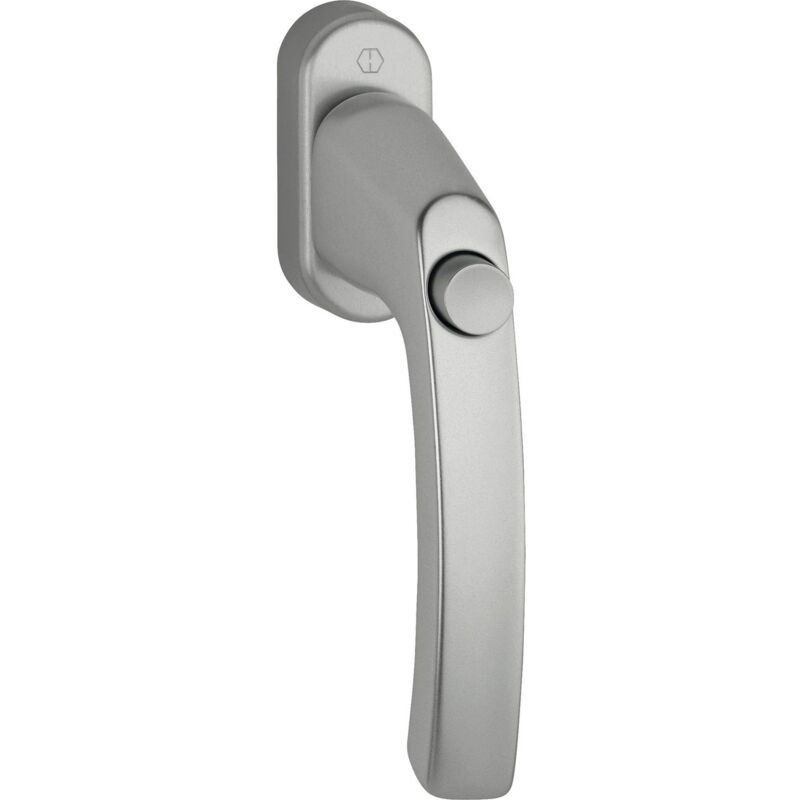 foto del prodotto hoppe 11780150 maniglia per finestra li ge con bottone a pressione, vk 7 x 40, effetto acciaio inox, color01, w108 x l96
