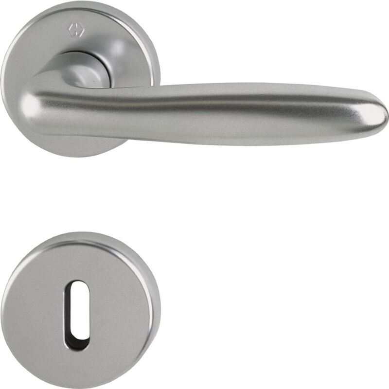 foto del prodotto hoppe 2950886 maniglia verona con rosette bb buntbart , inox, effetto acciaio inossidabile