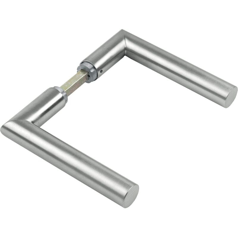 foto del prodotto hoppe 3405185 coppia di maniglie amsterdam, senza rosette, in acciaio inox opaco, adatte per porte in vetro,