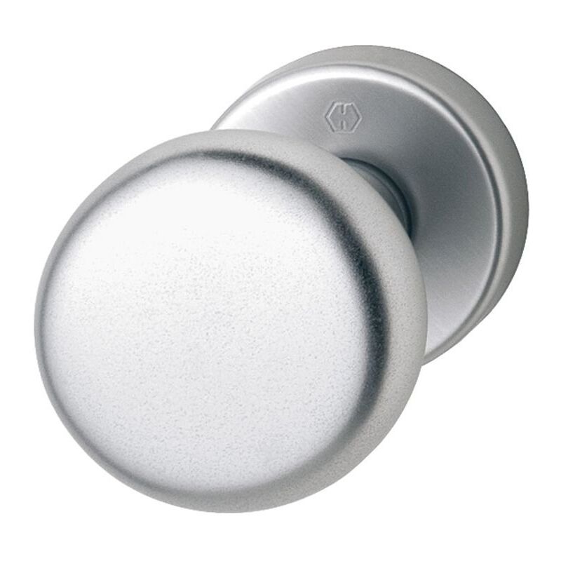 foto del prodotto hoppe 814787 pomello per porta su rosetta rotonda forma cilindrica alluminio anodizzato pulsante fisso 1 pezzo, argento, rosa