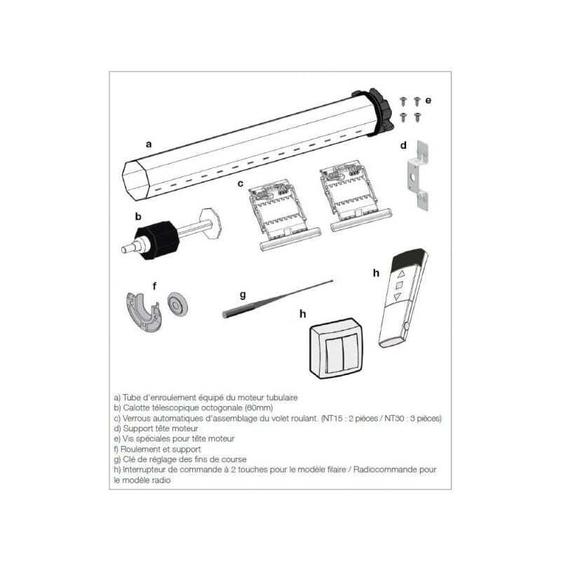 foto del prodotto hoppe kit nice albero a filo motorizzato per tapparella h2500xl2200 maxi 55kgs et30f