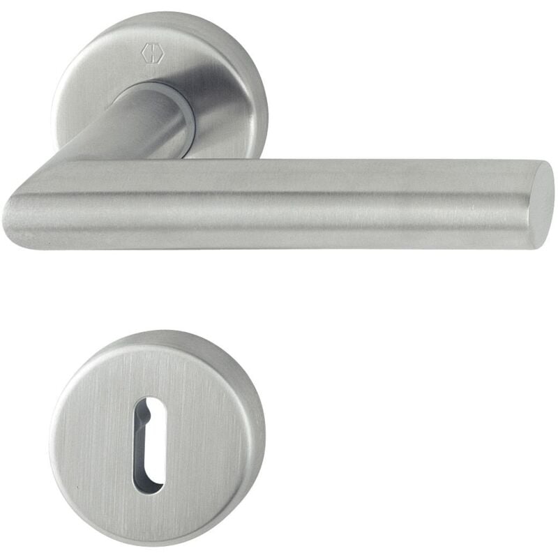 foto del prodotto hoppe maniglia amsterdam con rosette bb colorato barba, in acciaio inox opaco, 3286411