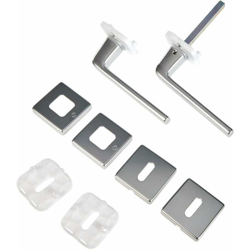 foto del prodotto hoppe maniglia dublin su rosetta quadrata bb, alluminio anodizzato argento, 37 42 mm