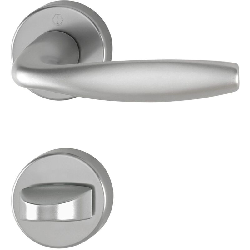 foto del prodotto hoppe maniglia new york con rosetta wc, in alluminio effetto acciaio inox, 3369903