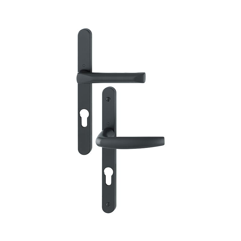 foto del prodotto hoppe set di porte con piastra stretta atlanta 113kh 300lmsgl 1530 sporgenza ridotta 195mm nero 9714 key i entr.92 c.8 p.78 87 3401109